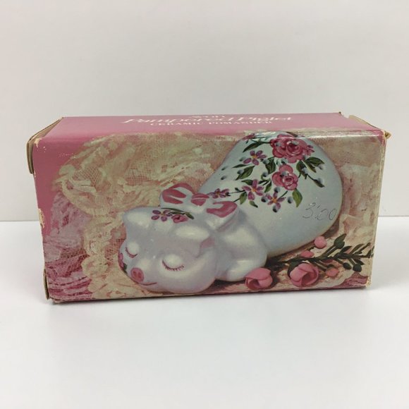 VTG Avon Pampered Pig Ceramic Pomander Fragrance Holder Box - Picture 8 of 9